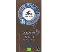Alce Nero Tableta de Chocolate Negro con Sal Marina Bio, 50g