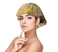 Alce salvaje en el bosque,Gorro de dormir de satén para adultos - Gorro de dormir elástico para mujer, cubrecabello nocturno