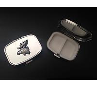 Alces Head A27 - Pastillero rectangular de metal plateado