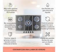 Alchemist Cocina a gas de 5 zonas quemadores de aluminio vitroceramica de color negro Klarstein