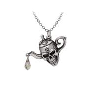 Alchemy Colgante England - Tetera de brebaje venenoso, collar de cristal con calavera, fantasía oscura