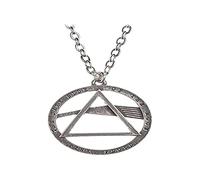 Alchemy de color rosa Floyd lado oscuro de la luna peltre colgante plata