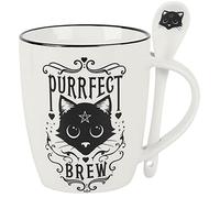 Alchemy England 1977 Purrfect Brew Unisex Taza blanco-negro, porcelana,