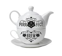 Alchemy England Purrfect Brew - Tea for One Set Unisex Tetera negro-blanco porcelana