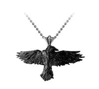 Alchemy Gothic Black Raven Unisex Collar Negro Peltre