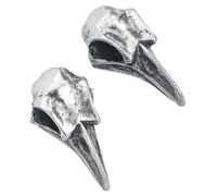 Alchemy Gothic Calavera de Cuervo Mujer Set de Pendientes Plateado Peltre
