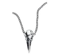 Alchemy Gothic Calavera de Cuervo Pequeña Unisex Collar Standard peltre