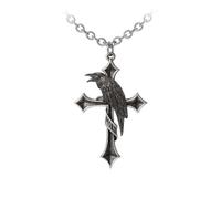 Alchemy Gothic Crux Corvis Pendant Unisex Collar Plateado Peltre