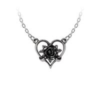Alchemy England Collar Corazón de la Oscuridad - Joyería de Cadena con Colgante de Rosa gótica