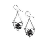 Alchemy Pendientes de corazón de negrura England - Colgantes de corazón de Rosa, joyería Punk