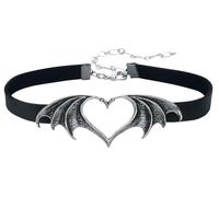 Alchemy Gothic Nocte Amor Mujer Choker Negro/Plateado Peltre