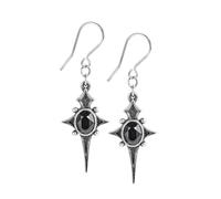 Alchemy Gothic Star Mujer Pendiente Plateado Peltre
