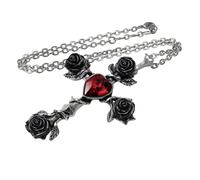Alchemy of England Gothic Colgante Rosifix Negro, Estaño, Cristal