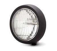 Alchemy Parts 5" Faro de Moto - Llano - 12V 55W en Negro Mate para Project a Medida Bicicleta