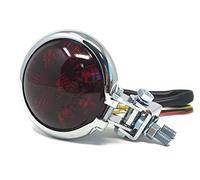 Alchemy Parts Moto LED de Luz Trasera de Freno - Homologado - Cromo con Lente Roja para Café Corredor, Motocicleta, Proyecto Personalizado