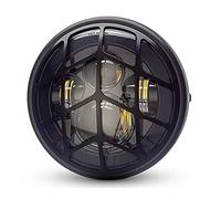 Alchemy Parts Motocicleta Faro LED 7.7" con Diagonal Parrilla para Retro Cafe Racer & Motocicleta