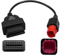 Alchiauto OBD2 OBDII - Cable de diagnóstico OBD de 6 pines de 6 pines a 16 pines para motocicleta, compatible con Moto Euro5, conector de 6 pines, funciona con Guzzi, Kawasaki, Honda, Suzuki, Yamaha