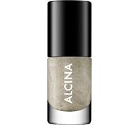 ALCINA Nail Color Metallic Moon - 1 x 5 ml - Fácil aplicación sin rayas - Uñas brillantes, opacas y de larga duración - Esmalte de uñas verdoso con partículas de purpurina - Acabado metálico