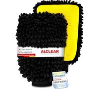 ALCLEAR 2 Guantes de chenilla de paños de color amarillo y negro para el lavado y cuidado de coches, actúa mejor que el paño de microfibra para el coche