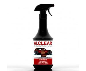 ALCLEAR 721LP Cuidado del Cuero del Auto, Limpieza de Interior para Cuero Liso, también Óptimo para Sofá de Cuero, Limpiador de 1.000 ml con Pulverizador, Aplicación con Paño de Microfibra