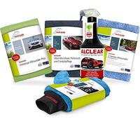 ALCLEAR 8201050 - Set de limpieza para coche (brillo profundo, con barniz y paño de secado, paño de pulido de coche, sellado de pintura, guante de llanta, paño de cabina