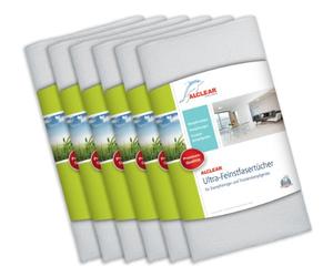 ALCLEAR 955040 Paño de Fibra Fino, Set de 6, paños de Microfibra Adecuada para limpiadores de Vapor, Kärcher, Vapor-Star, Juego de paños para el Suelo, para el hogar, baldosas, 50x40 cm, Blanco