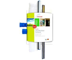 ALCLEAR 960008 Set para Ventanas de Microfibra, Profesional, Set para Limpiar Cristales y Ventanas de 3 artículos, Incluye limpiacristales de Microfibra, para el hogar, los Espacios acristalados