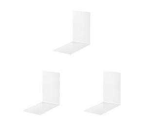 Alco 4301-10 - Juego de 2 sujetalibros de Metal, Color Blanco (Paquete de 3)