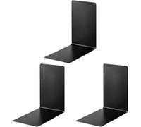 Alco 4301-11 - Juego de 2 sujetalibros de Metal (85 x 140 x 140 mm), Color Negro (Paquete de 3)