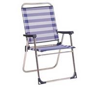 Alco Albert Sillón fijo 637ALF-0056 Respaldo alto, fibreline, rayas azules y blancas, 86x58x8.5 cm