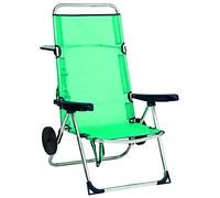 Alco 670ALFRD-0030 Silla playa alta, fibreline, con rueda, Verde, 96x69.5x14 cm