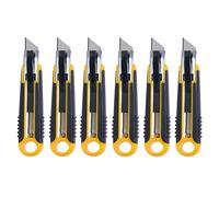 Alco-Albert 125A - Set de cuchillos cúter, 6 cuchillos de seguridad con retracción automática de la hoja, cuchillo de trabajo, cuchillo para moquetas