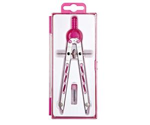 Alco-Albert 1356 - 20 Geometría Compás con rueda dentada Guía, longitud 165 mm, Plata/Rosa