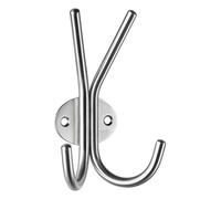 Alco Albert 2846 - Percha Doble de Acero Inoxidable, Aprox. 13 cm, Metal, Plata, 13 x 8,5 x 4,5 cm