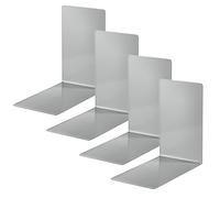 Alco-Albert 4301-29-4 - Sujetalibros de Metal, 4 Piezas, Gris, 14 x 14 x 8,5 cm, para la Escuela, la Oficina y el hogar