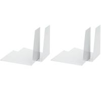 ALCO-Albert 4304-10 - Sujetalibros de Metal, 120x140x145 mm, en Forma de cuña, 1 par, Blanco (Paquete de 2)