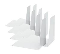 ALCO-Albert 4304-10 - Sujetalibros de Metal, 120x140x145 mm, en Forma de cuña, 1 par, Blanco (Paquete de 4)