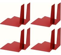 Alco -Albert 4304-12 - Sujetalibros de Metal, 120 x 140 x 145 mm, Forma de cuña, 1 par, Color Rojo (Paquete de 4)