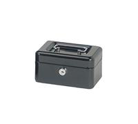 Alco-Albert 840-11 - Caja de dinero con cerradura, pequeña, 152 x 119 x 76 mm, caja de dinero con compartimento para monedas, 2 llaves, negro