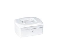 Alco-Albert 8400-10 - Caja registradora con cerradura, pequeña, caja registradora con tablero para contar monedas, 2 llaves, 155 x 120 x 80 mm, blanca
