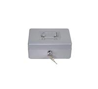 Alco-Albert 841-29 - Caja de dinero con cerradura, pequeña, 195 x 145 x 80 mm, caja de dinero con compartimento para monedas, 2 llaves, gris