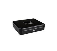 Alco-Albert 843-11 - Caja de dinero con cerradura, 310 x 225 x 75 mm, caja de dinero con compartimento para monedas, 2 llaves, negro