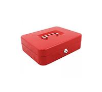 Alco-Albert 843-12 - Caja de dinero con cerradura, 310 x 225 x 75 mm, caja de dinero con compartimento para monedas, 2 llaves, rojo