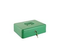 Alco-Albert 843-18 - Caja de dinero con cerradura, 310 x 225 x 75 mm, caja de dinero con compartimento para monedas, 2 llaves, verde