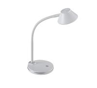 Alco-Albert 943-10 - Lámpara LED de escritorio/trabajo con soporte y pantalla pequeña, blanca, interruptor on/off, 6 LEDs, plástico, 3,5 vatios, aprox. 13 x 13 x 33 cm