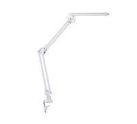 Alco-Albert - LLámpara de escritorio LED, 20 LED, 7 W, blanca | Lámpara de pinza flexible con brazo regulable de forma continua, para escritorio, banco de trabajo y estantería