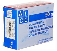 Alco-Albert - Paquete de gomas elásticas, diámetro de 100 mm, 50 g, color rojo