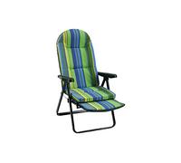 Alco M285448 - Sillon relax con reposapies acero-verde rayas - 797vor-0036