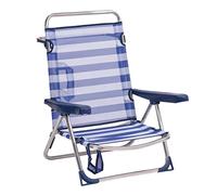 Alco- Silla Cama Playa Aluminio FIBRELINE Rayas Azul Marino Color 56 82X62X65, Multicolor (607ALF-0056)