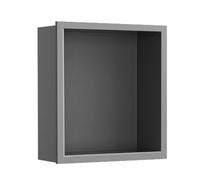 Alcoba de ducha impermeable de acero inoxidable 304, estantería montada en la pared para almacenamiento de champú y artículos de tocador, habitación húmeda integrada, color rojo (32 x 32 x 12,5 cm)